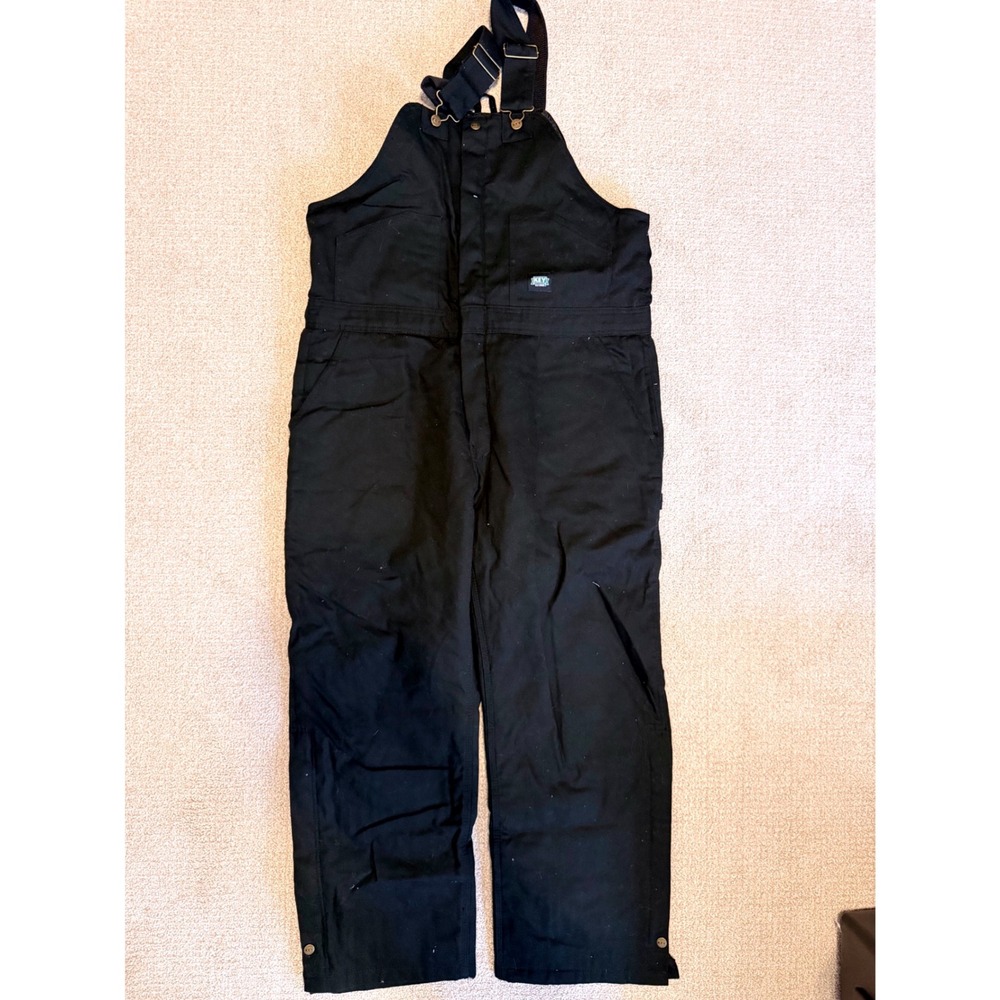 Key Mens LR Black Insulated Duck Cotton Bib Overalls Workwear Heavyweight Pants